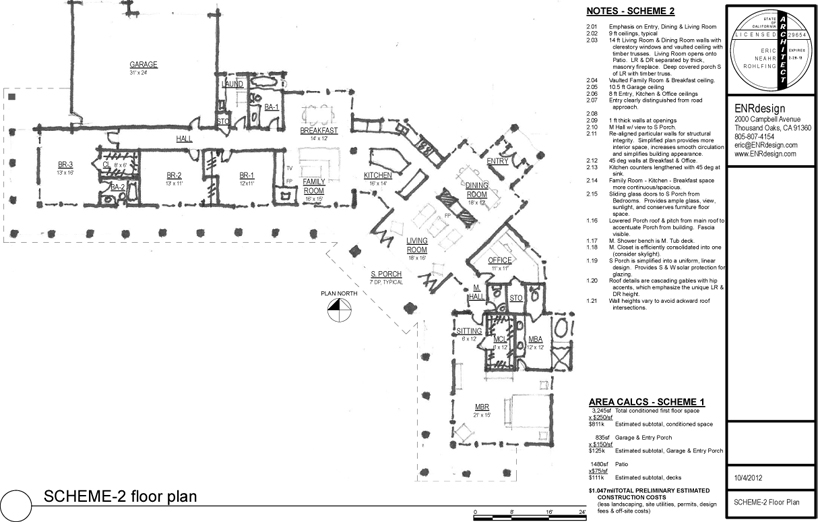 Custom Ranch House, ENR architects, Granbury, TX 76049 - CAD Renderings